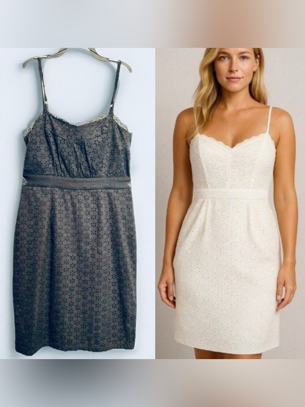 Victoria Secret Eyelet Mini Dress Lace Sweetheart Neck Corset cocktail Sz 10